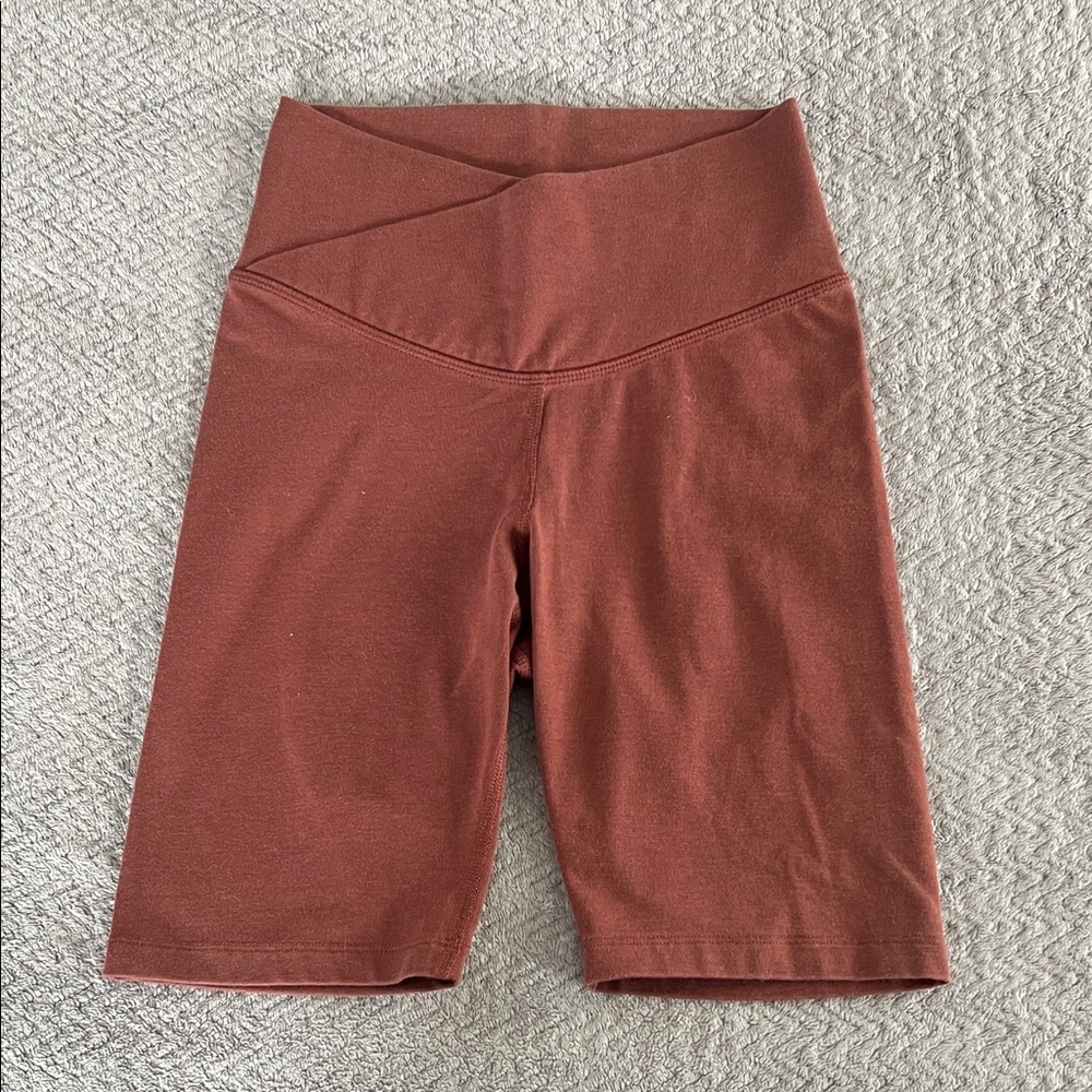 Old Navy Active Go Dry Extra High Rise Brown Crossover Bike Shorts Size XS